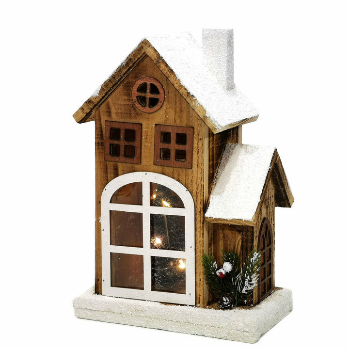 VESTIAMO CASA GRAN NATALE - Casetta innevata h28 cm - Decorazione natalizia luminosa