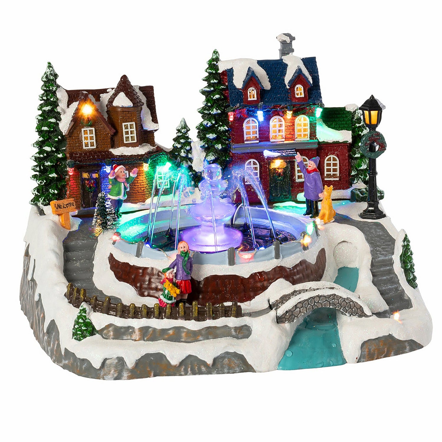 VESTIAMO CASA GRAN NATALE - Città in Festa-Paesaggio Natalizio - h18,5x26,5x23 cm