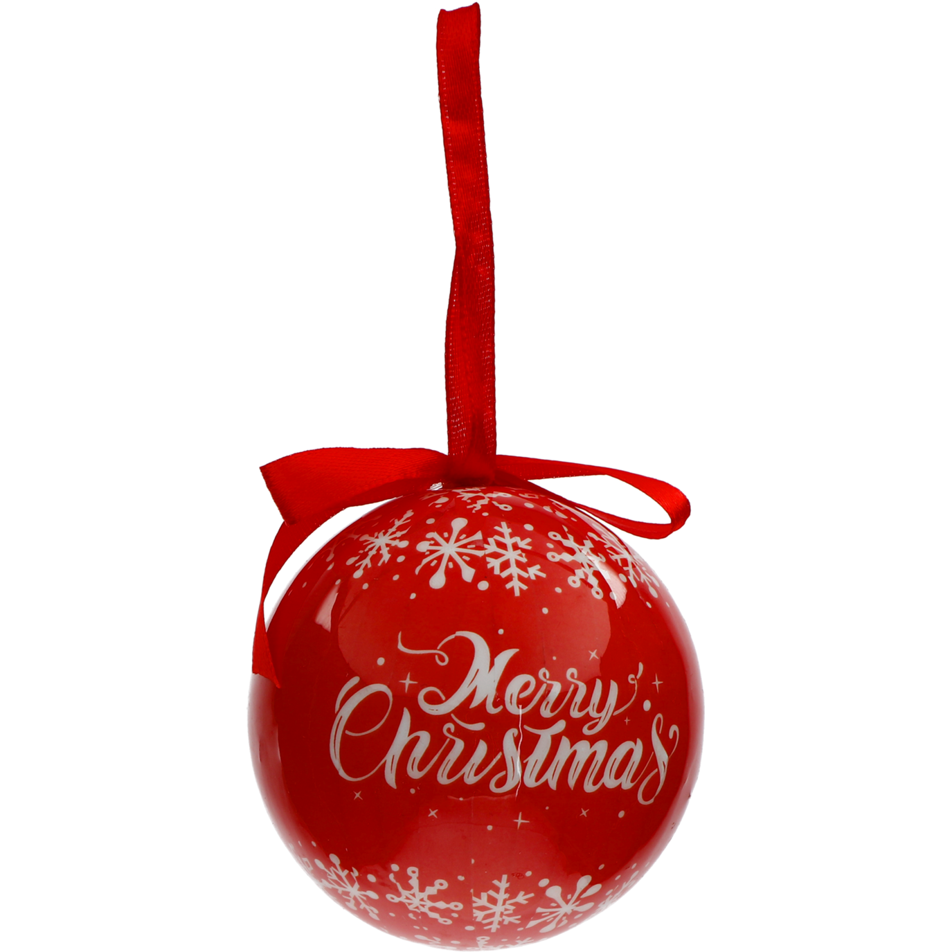 VESTIAMO CASA GRAN NATALE - Palle di Natale Rosse Merry christmas diametro 8 cm - set 14 pezzi