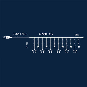 DICTROLUX - Tenda Luminosa 138 Led Bianco Caldo Starry Sky - altezza 1 –  Shop On Line Happy Casa Store