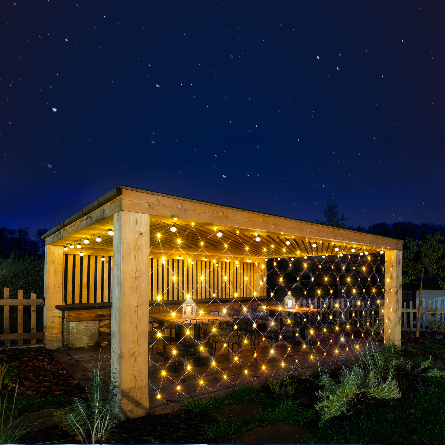 DICTROLUX - Rete Luminosa 160 LED Bianco Caldo Magic - h1,5x3,2 metri