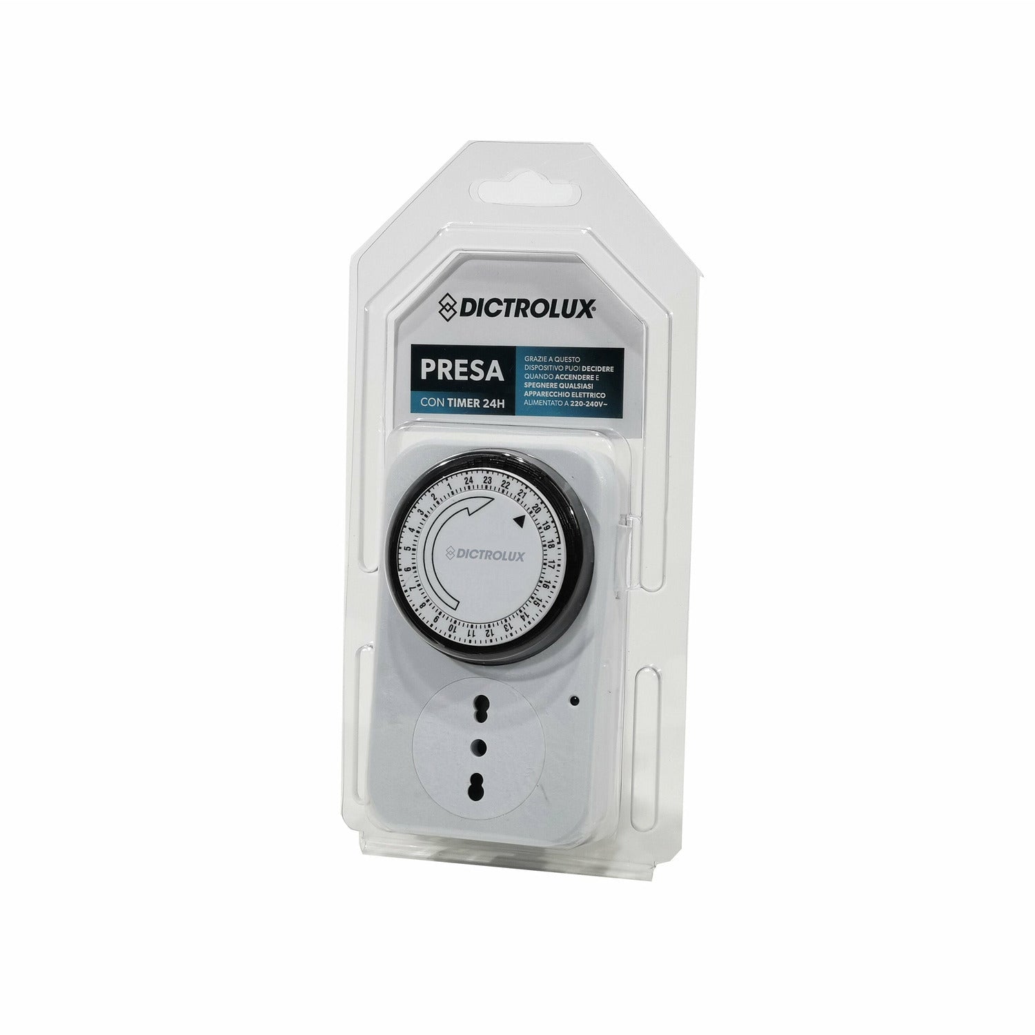 DICTROLUX - Presa con Timer 24H - Programmabile fino a 24 ore