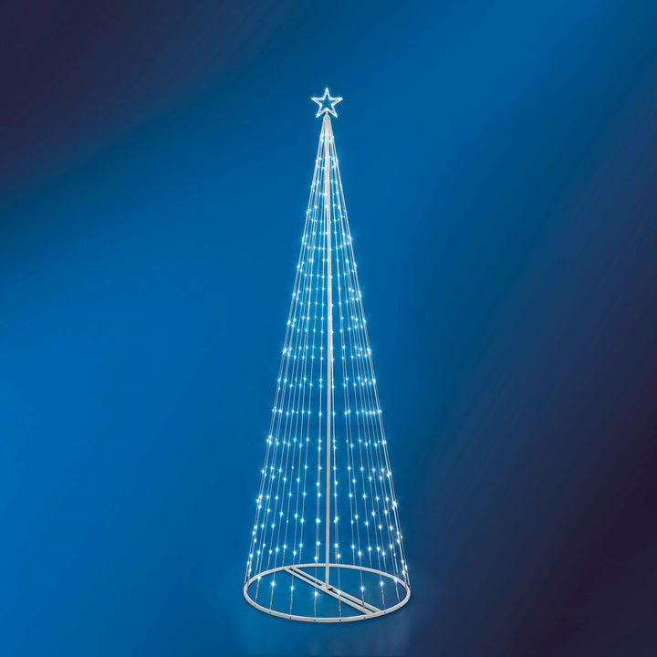 DICTROLUX - Albero di Natale Luminoso 274 Led Bianco Freddo - h200 cm diametro 60 cm