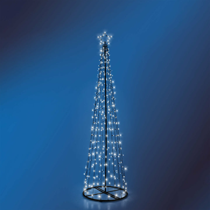 DICTROLUX - Albero di Natale Luminoso 276 Led Bianco Freddo - h200 cm diametro 60 cm