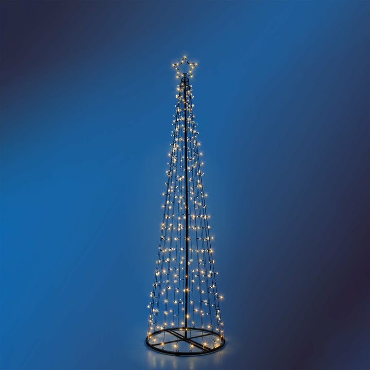 DICTROLUX - Albero di Natale Luminoso 276 Led Bianco Caldo - h200 cm diametro 60 cm