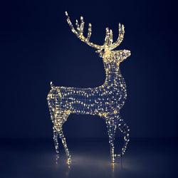 DICTROLUX - Renna 3D luminosa 700 microled bianco caldo h160 cm - Decorazione natalizia luminosa