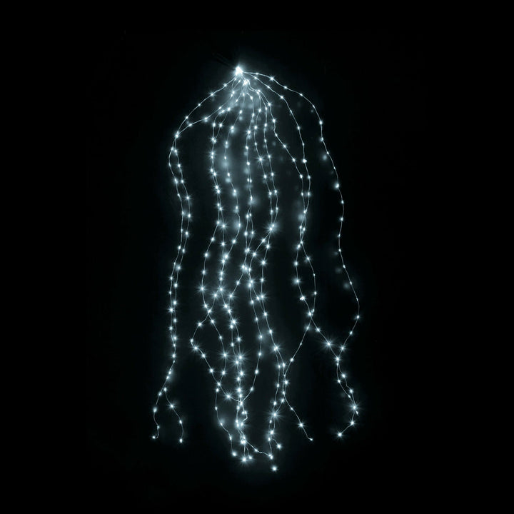 DICTROLUX - Cascata Luminosa 300 microled Bianco Freddo con 75 Flash - altezza 1,25 metri