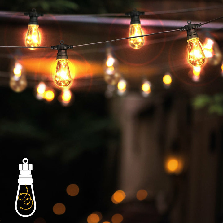 DICTROLUX - Catena Luminosa 10 lampadine con 100 microled da esterno 4,5 metri
