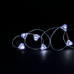 DICTROLUX - Filo luminoso 20 microled con fiocchi di neve  bianco freddo - 2 metri