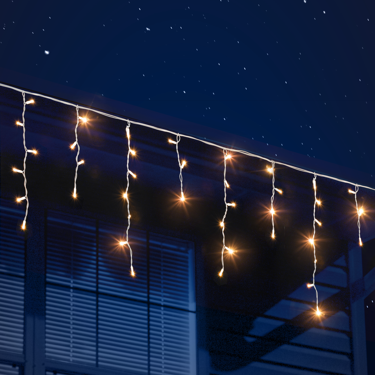 DICTROLUX - Tenda Luminosa 100 Led Bianco Caldo con 20 Flash - 5 metri