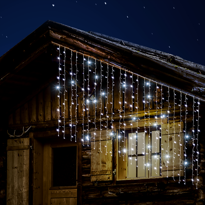 DICTROLUX - Tenda Luminosa Flashing 720 LED Bianco Freddo - Uso Interno/Esterno