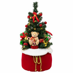 VESTIAMO CASA GRAN NATALE - Albero natalizio luminoso con sacco rosso - h80 cm x diametro 42 cm