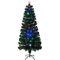 DICTROLUX - Albero di Natale Luminoso 215 Led Fibra Ottica Multicolor - h180 cm