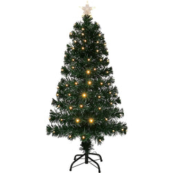 DICTROLUX - Albero di Natale Luminoso 125 Led Fibra Ottica Bianco Caldo - h120 cm