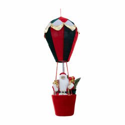 VESTIAMO CASA GRAN NATALE - Babbo Natale con mongolfiera h80 cm - Decorazione natalizia