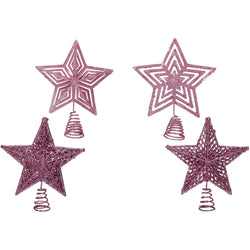VESTIAMO CASA GRAN NATALE - Puntale natalizio a stella rosa h27 cm - Decorazione natalizia