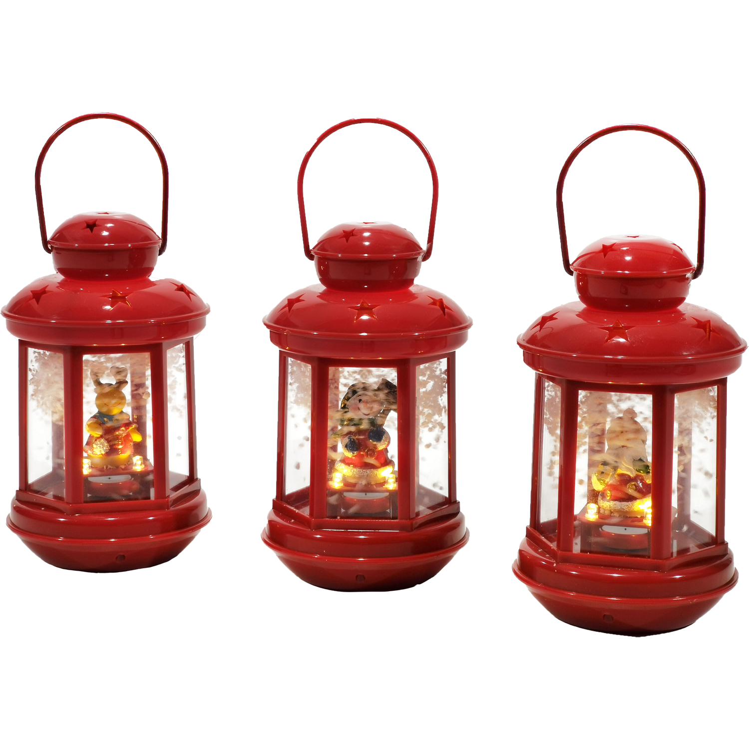 VESTIAMO CASA GRAN NATALE - Lanterna rossa luminosa a Led h18 cm
