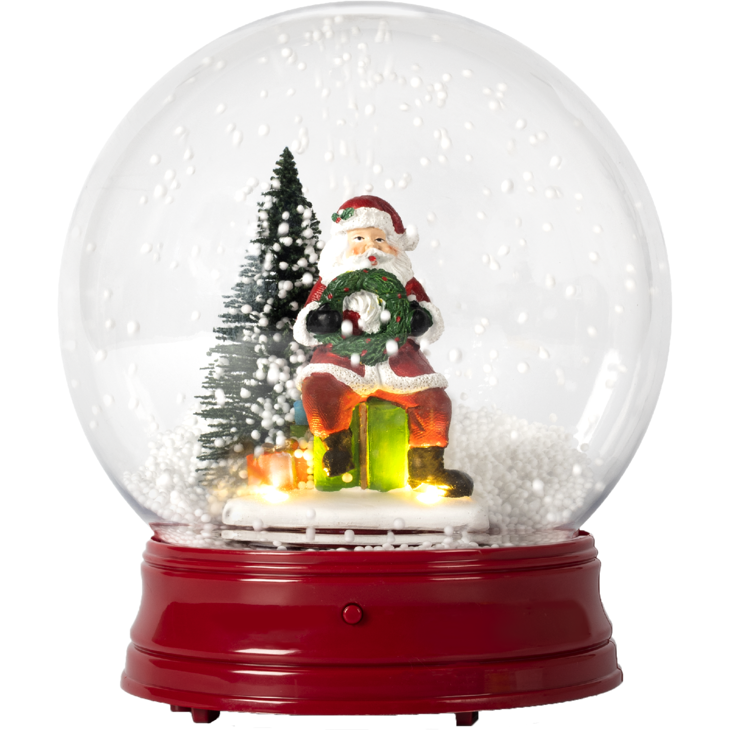 VESTIAMO CASA GRAN NATALE - Sfera di Babbo Natale luminosa con effetto neve - h24 cm x diametro 21 cm
