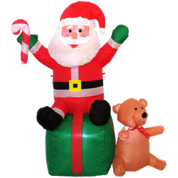 VESTIAMO CASA GRAN NATALE - Babbo Natale gonfiabile con luce multicolor h120 cm - Decorazione natalizia luminosa