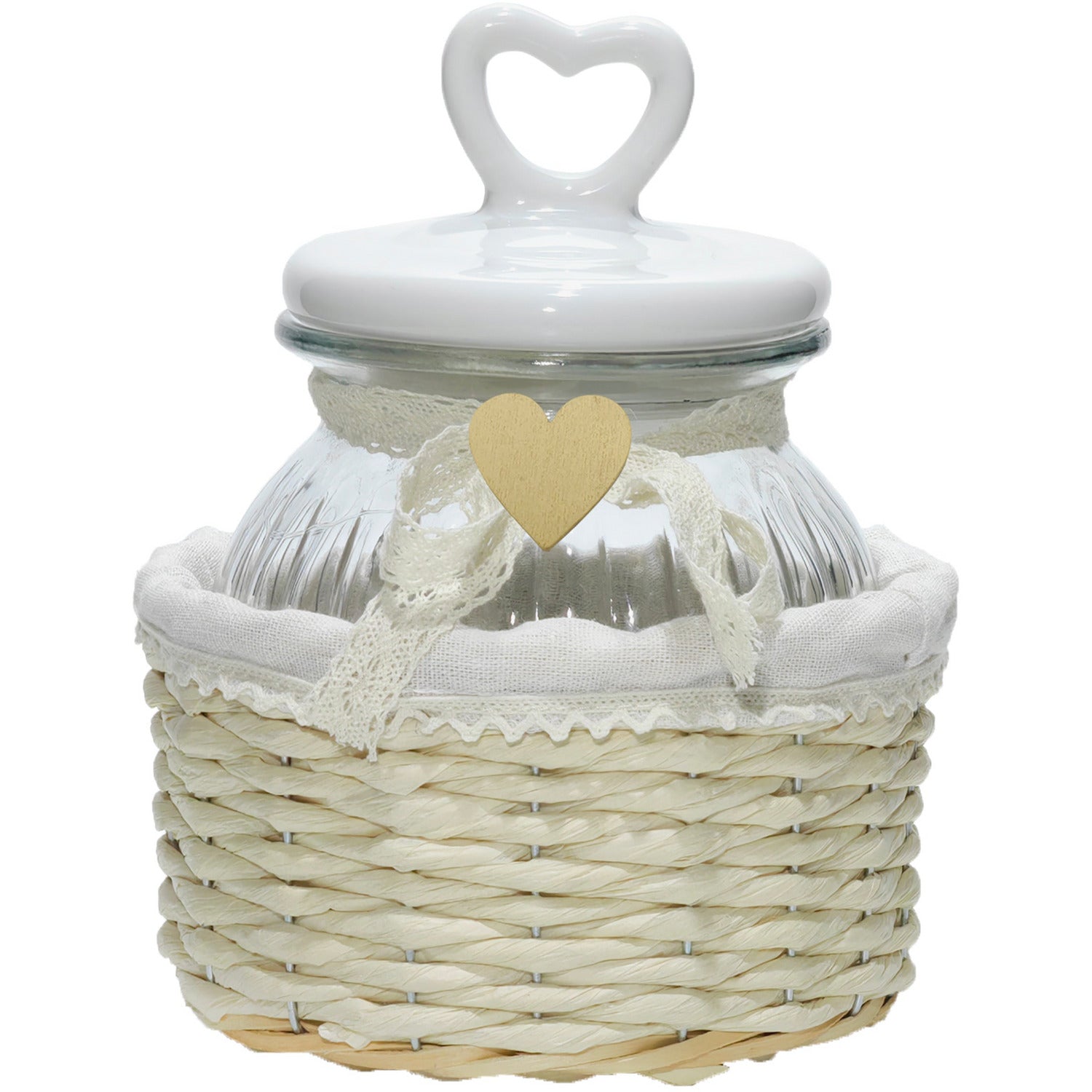 GUSTO CASA - Barattolo in vetro con cestino in vimini 160cl