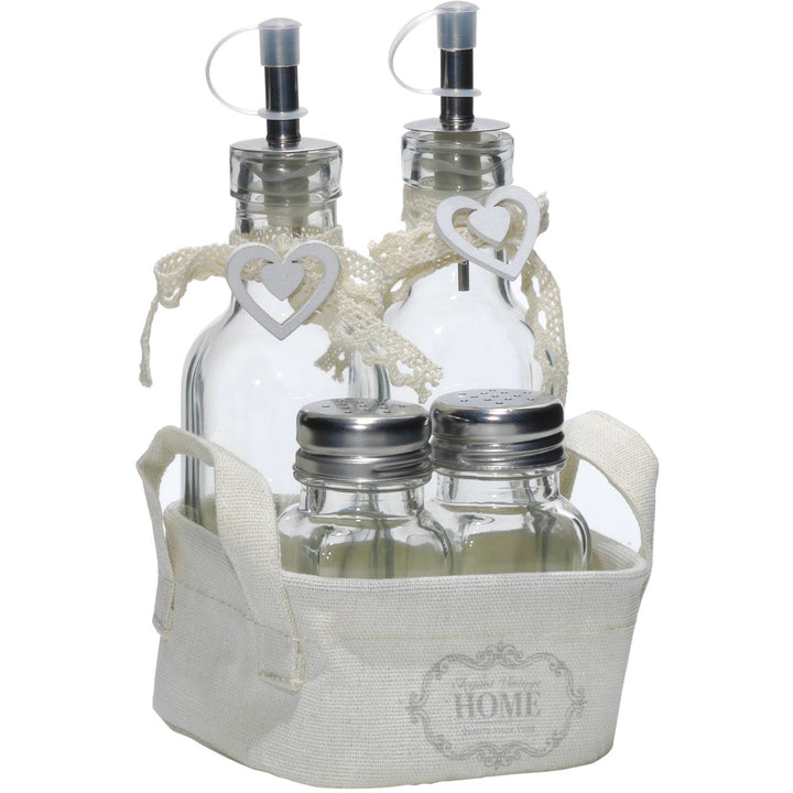 GUSTO CASA - Set menage 4 contenitori in vetro con cesto