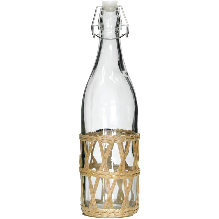 GUSTO CASA - Bottiglia in vetro con intreccio rattan 1 litro - h32cm d –  Shop On Line Happy Casa Store