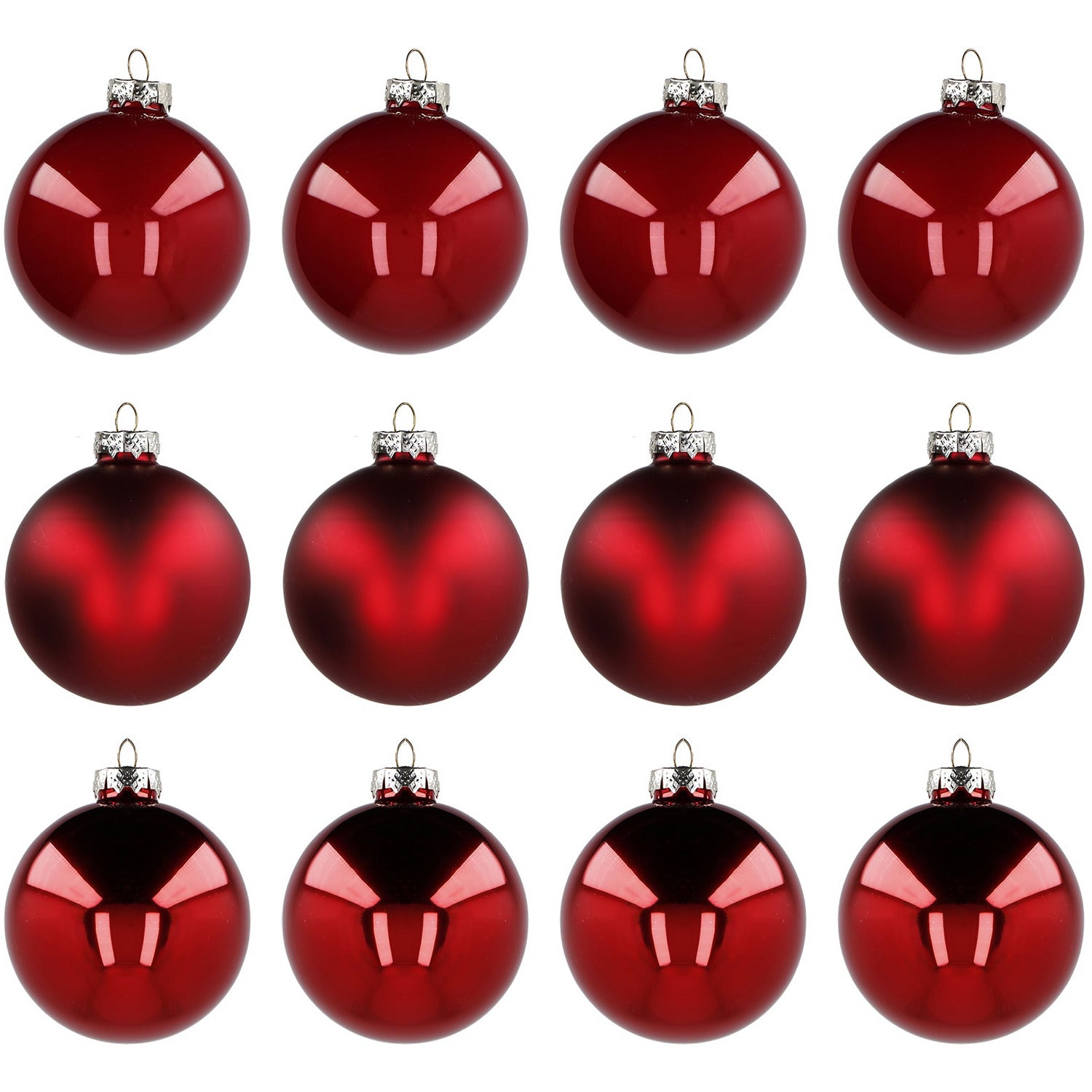 VESTIAMO CASA GRAN NATALE - Palle di Natale in Vetro Soffiato Rosse diametro 6 cm - set 12 pezzi