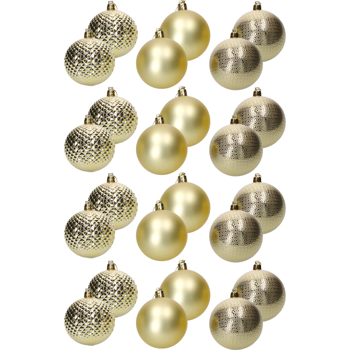 VESTIAMO CASA GRAN NATALE - Palle di Natale Oro set 24 pezzi diametro 6 cm