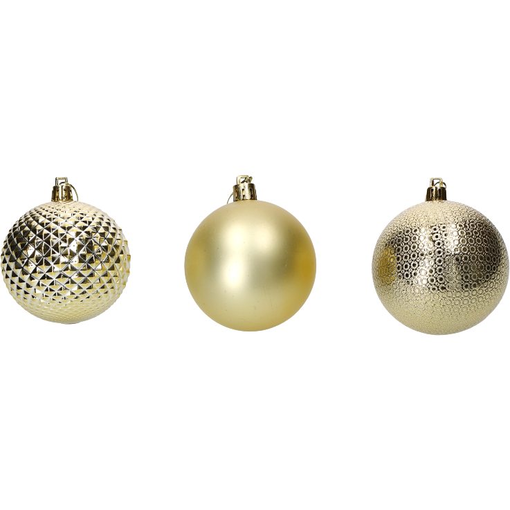 VESTIAMO CASA GRAN NATALE - Palle di Natale Oro set 24 pezzi diametro 6 cm