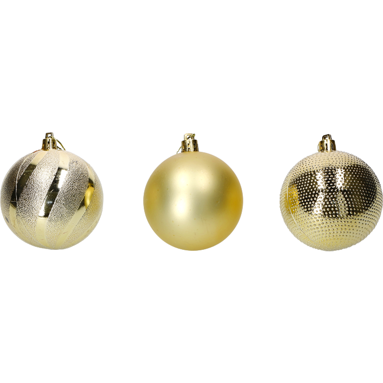 VESTIAMO CASA GRAN NATALE - Palle di Natale Oro set 12 pezzi diametro 8 cm