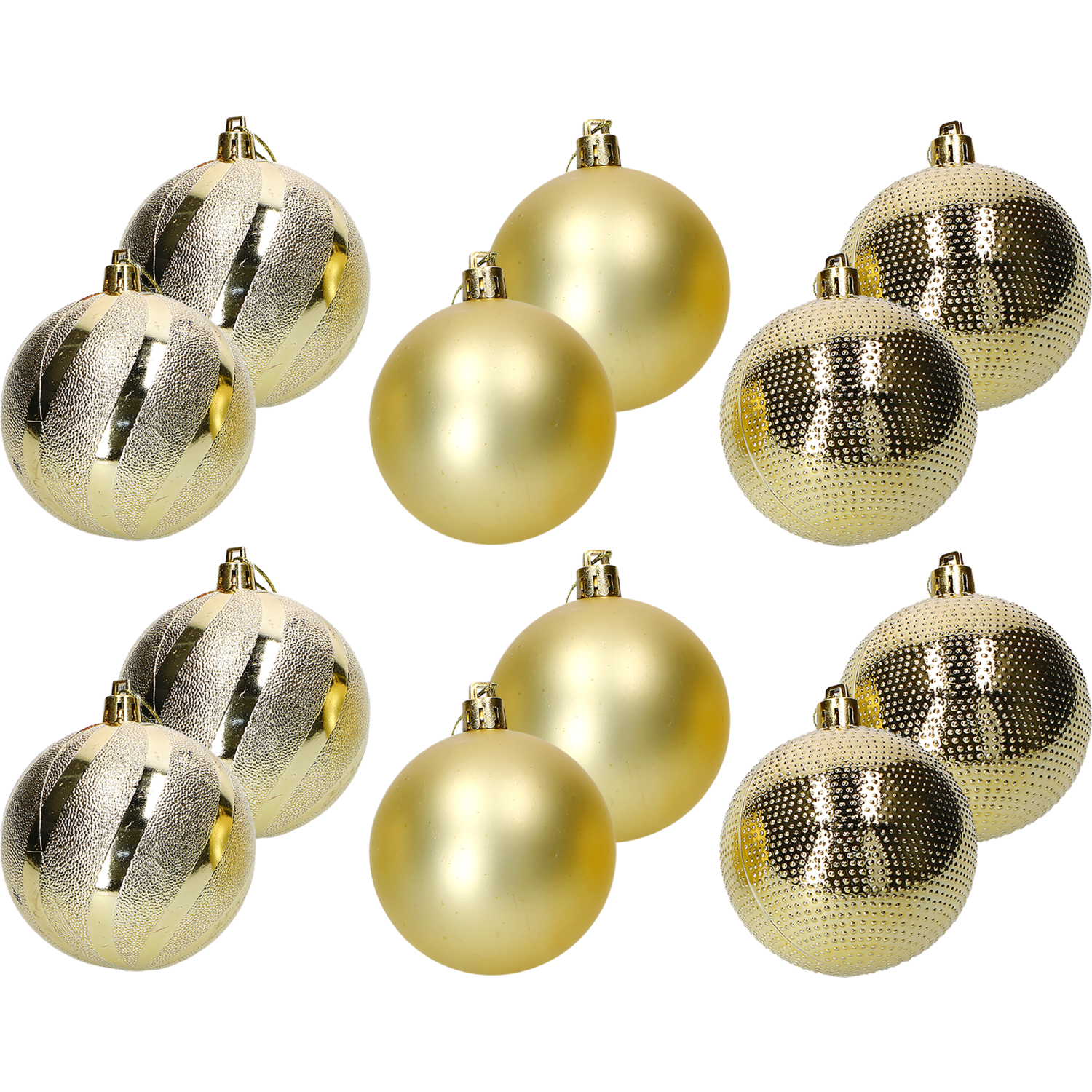 VESTIAMO CASA GRAN NATALE - Palle di Natale Oro set 12 pezzi diametro 8 cm
