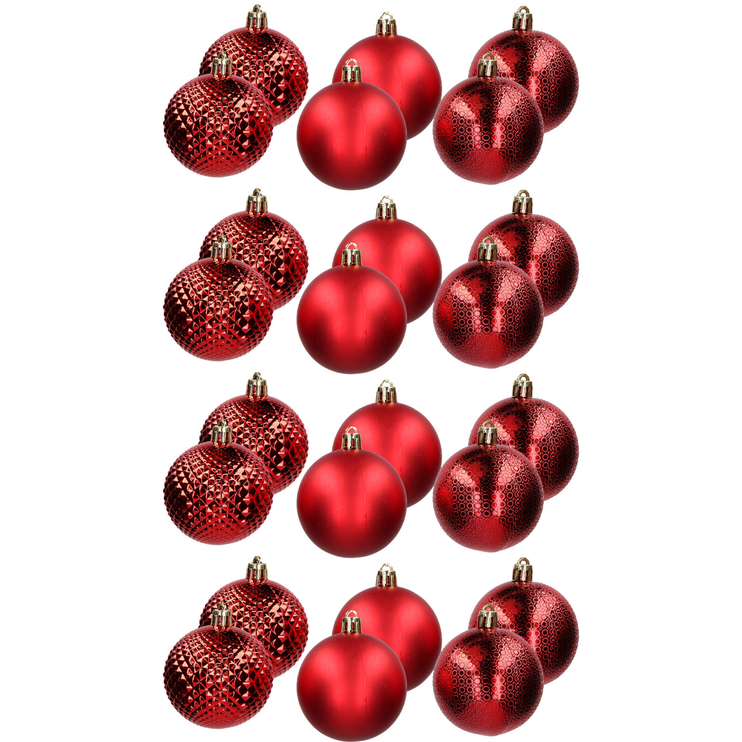 VESTIAMO CASA GRAN NATALE - Palle di Natale set 24 pezzi Rosso diametro 6 cm