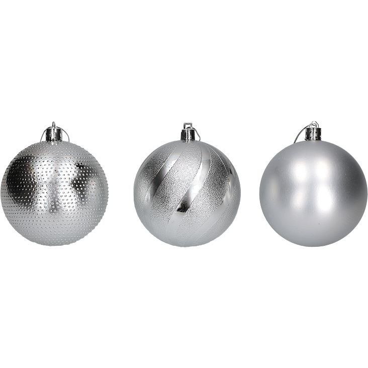 VESTIAMO CASA GRAN NATALE - Palle di Natale Silver set 24 pezzi diametro 6 cm