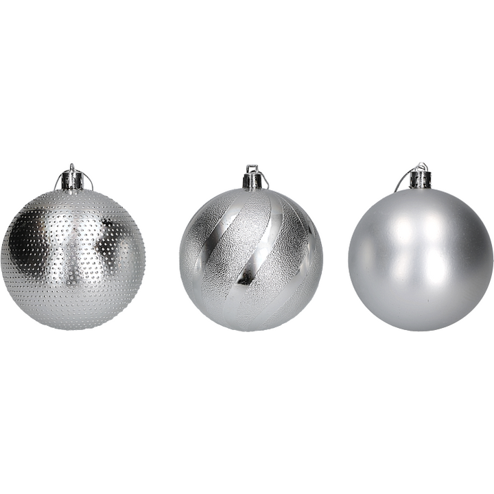 VESTIAMO CASA GRAN NATALE - Palle di Natale silver set 24 pezzi diametro 6cm
