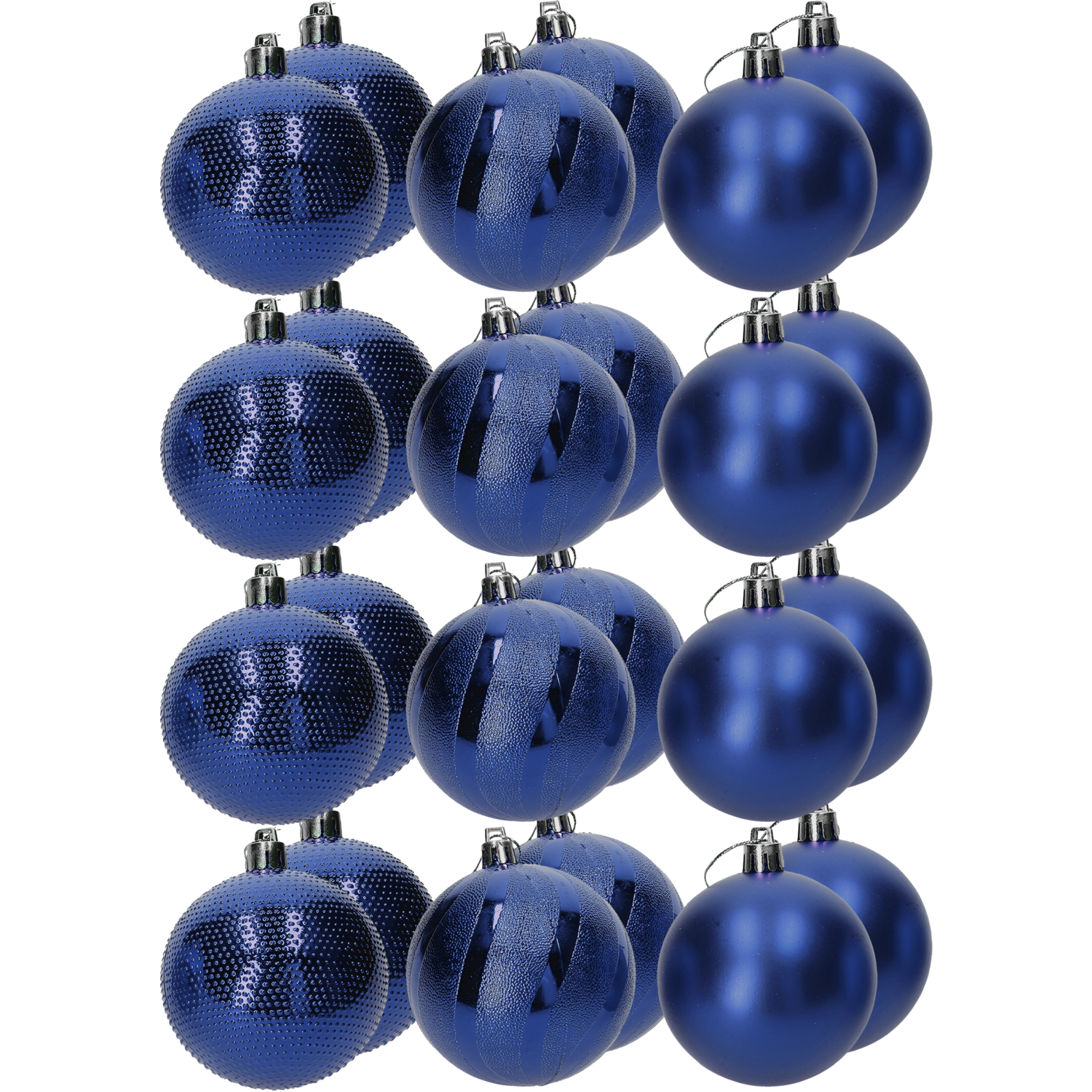VESTIAMO CASA GRAN NATALE - Palle di Natale set 24 pezzi Blu diametro 6 cm