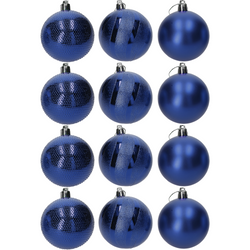 VESTIAMO CASA GRAN NATALE - Palle di Natale blu diametro 8cm - set 12 pezzi