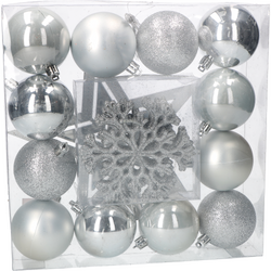 VESTIAMO CASA GRAN NATALE - Palle di Natale  con puntale silver diametro 6cm - set 12 pezzi