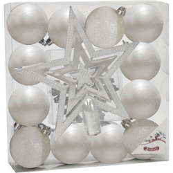 VESTIAMO CASA GRAN NATALE - Palle di Natale  con puntale bianco diametro 6 cm - set 12 pezzi