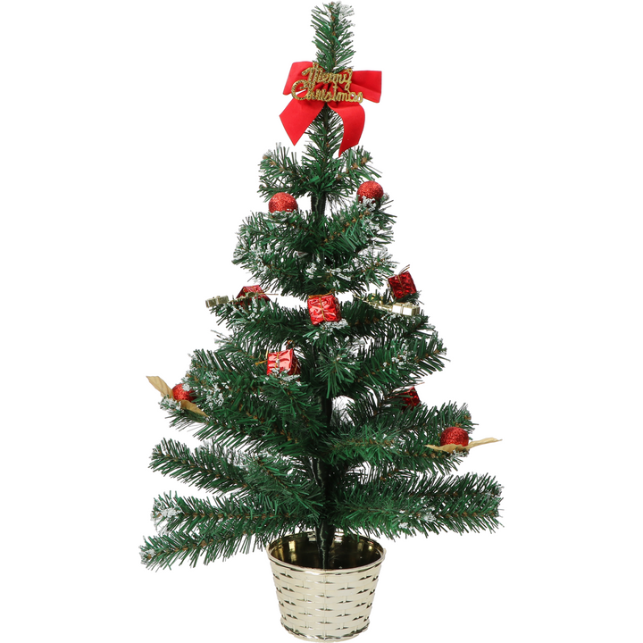 VESTIAMO CASA GRAN NATALE - Alberello di Natale Innevato Rosso h60 cm