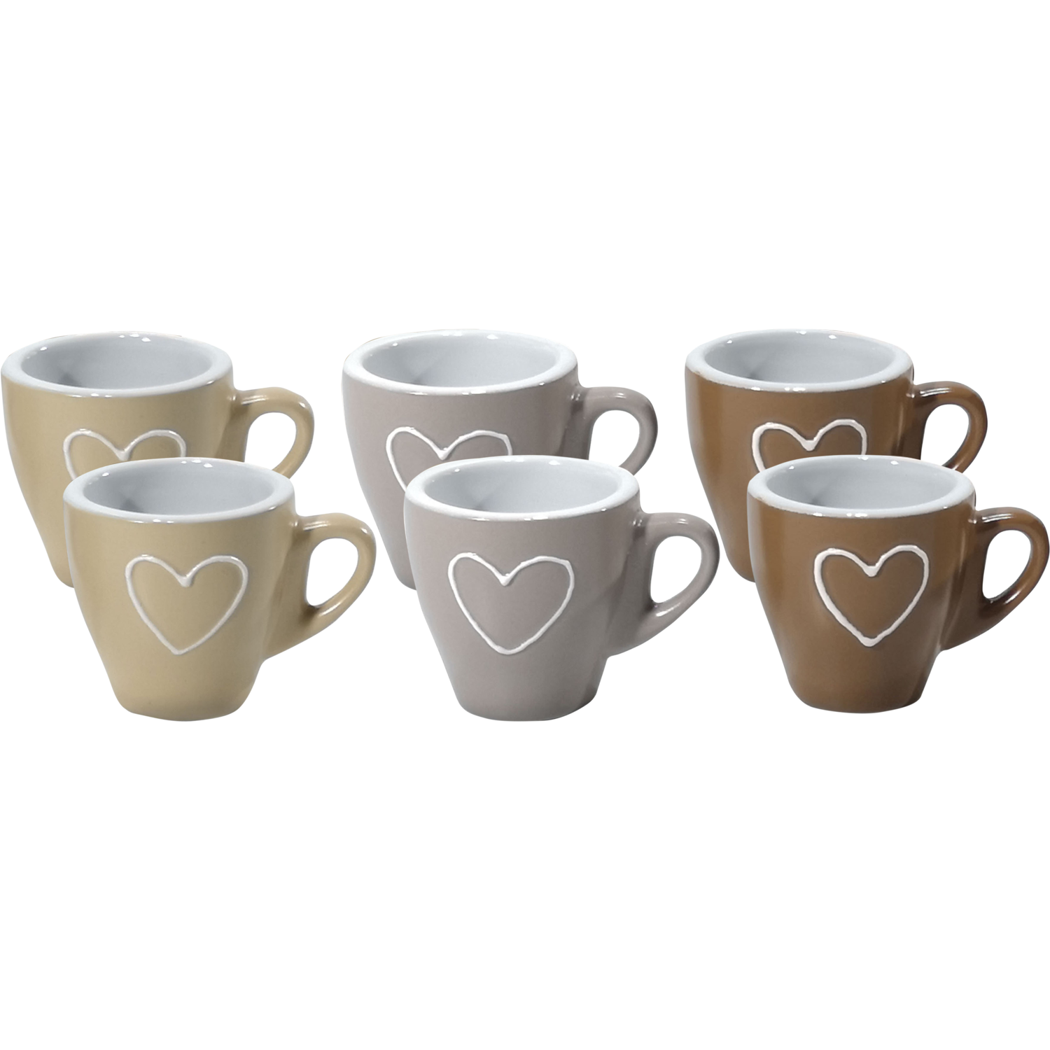 GUSTO CASA - Tazzine da caffè in stoneware colorate 9 cl - set 6 pezzi