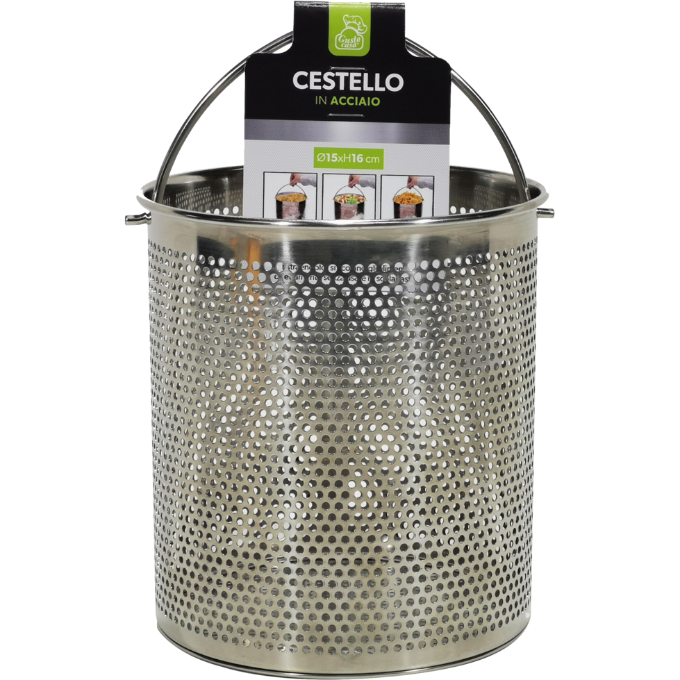 GUSTO CASA - Cestello Forato in acciaio diametro 15cm