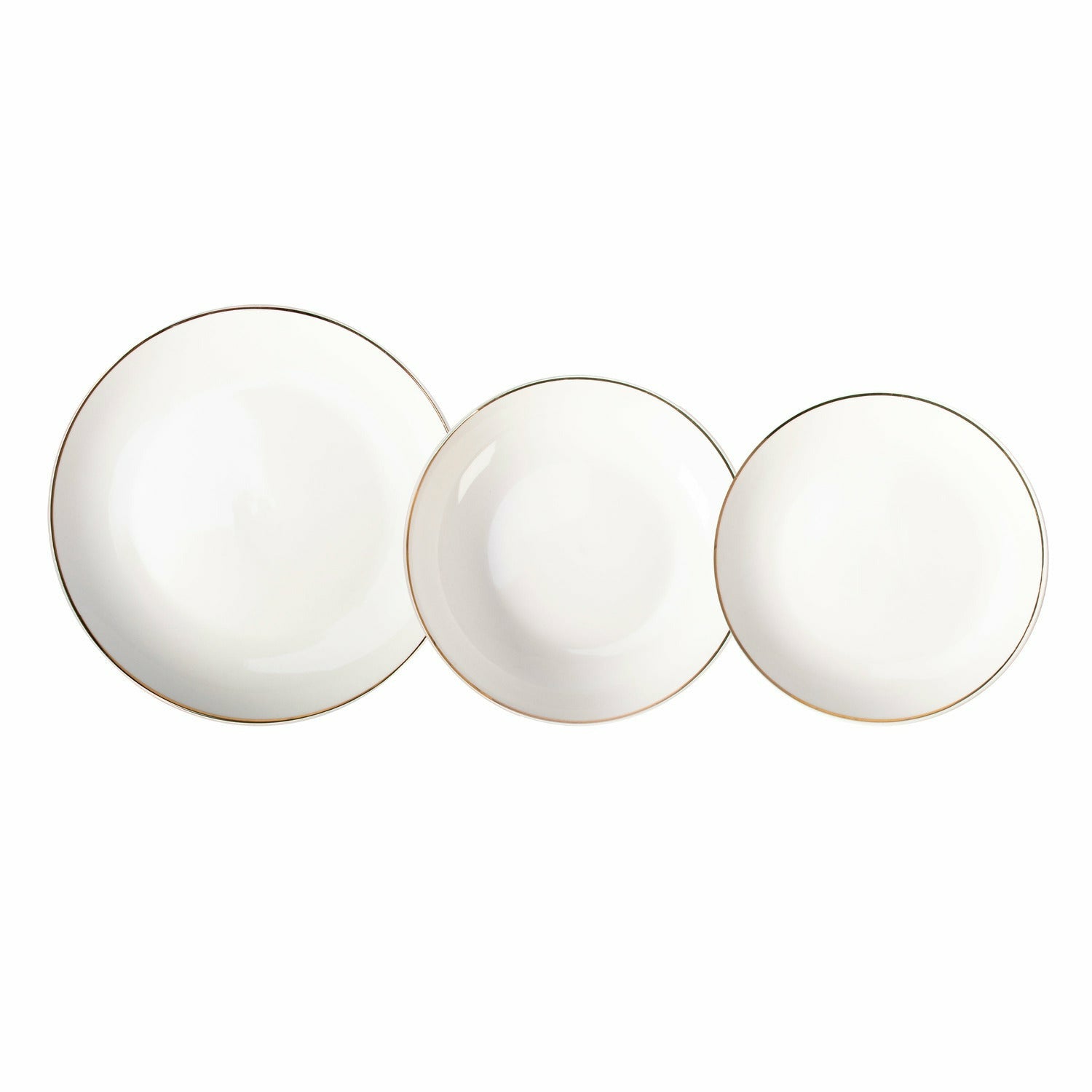 GUSTO CASA - Servizio di piatti Gold Circle in porcellana 18 pezzi