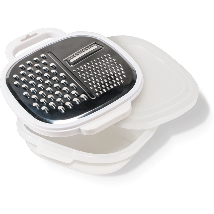 Grattugia Per Formaggio Con Contenitore - In Acciaio Inox, 2 Lame Per Tritatura Fine E Grossolana - Foto 9