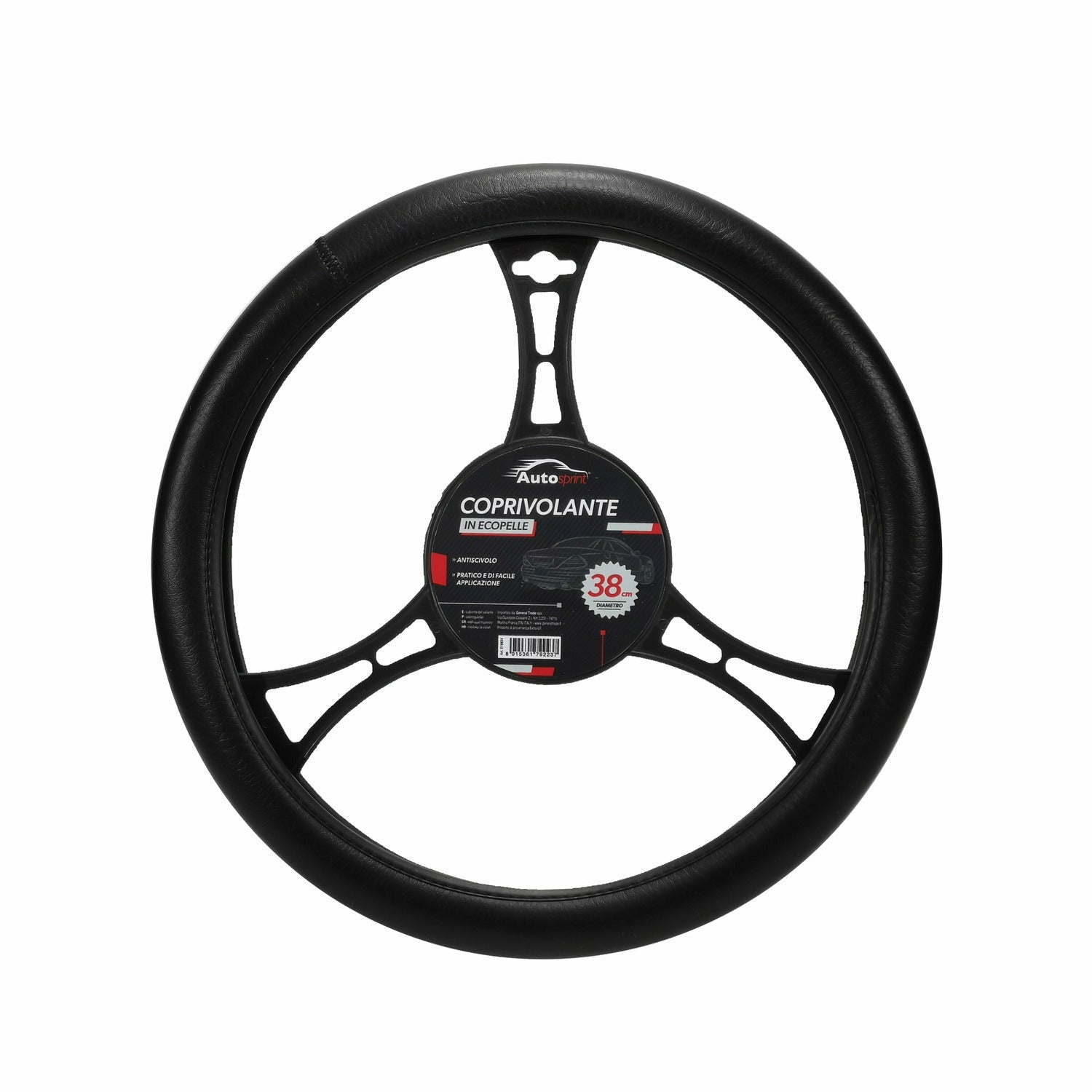 AUTO SPRINT - Coprivolante in ecopelle Nero diametro 38 cm