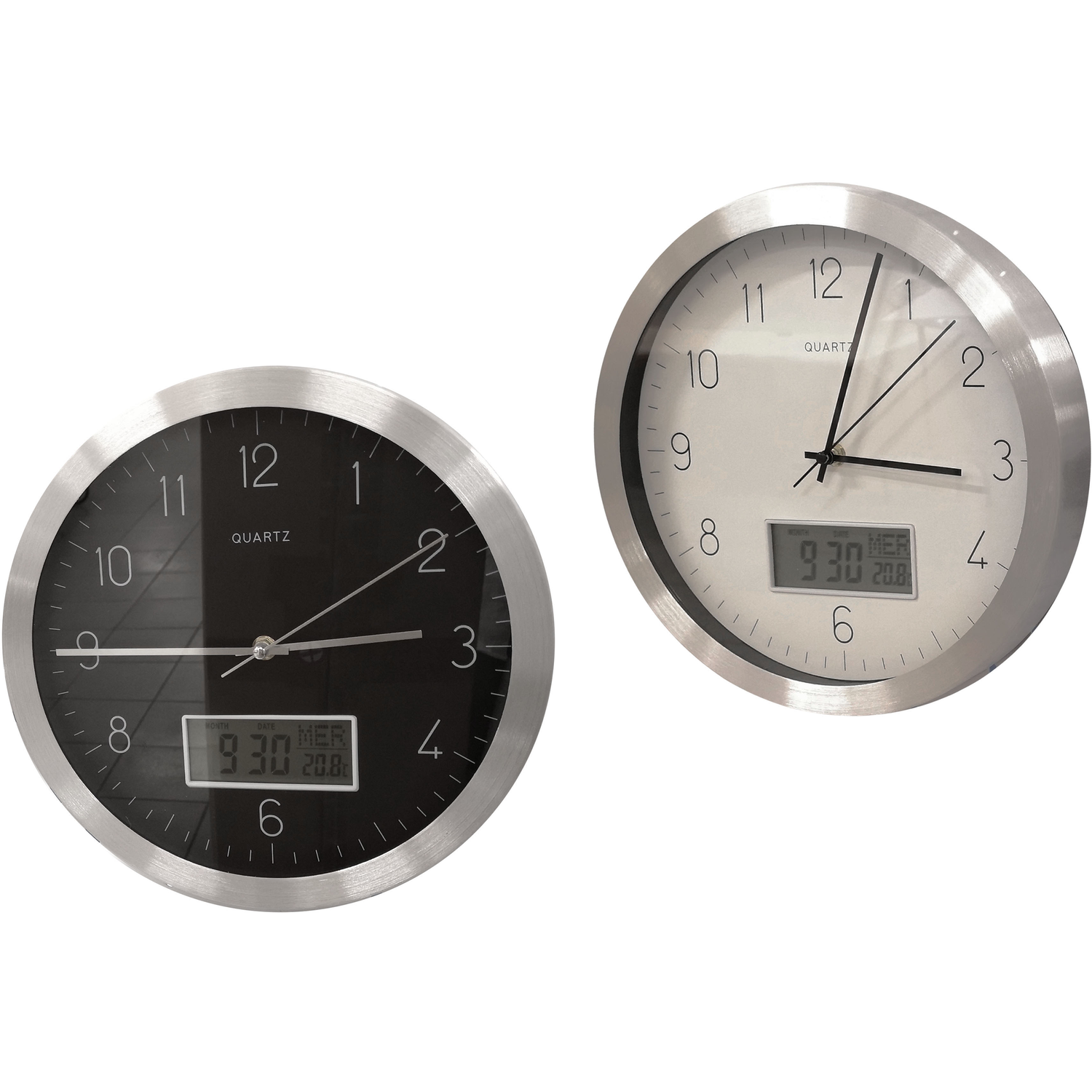 DICTROLUX - Orologio da parete con display digitale - diametro 30 cm