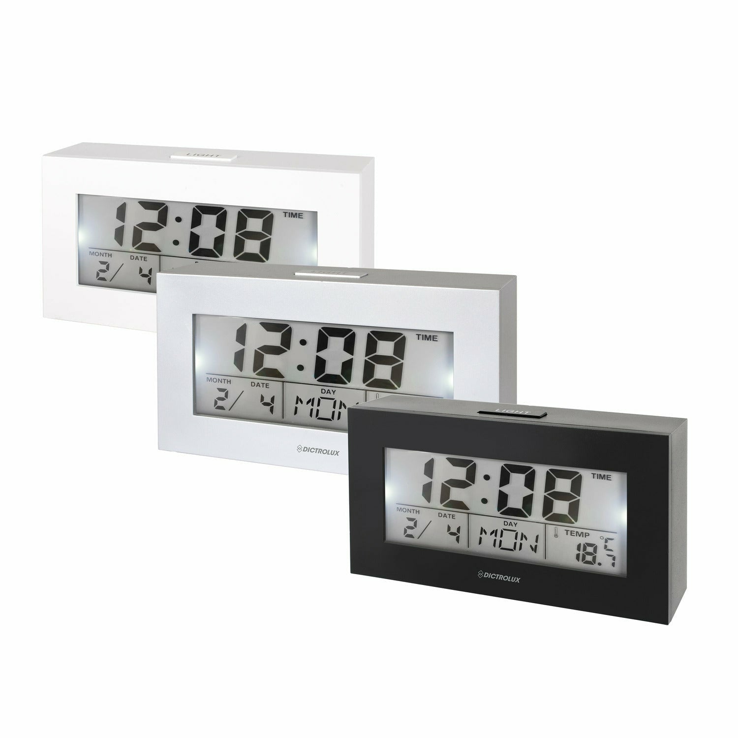 DICTROLUX - Sveglia Digitale Multifunzione - h8x15x4 cm
