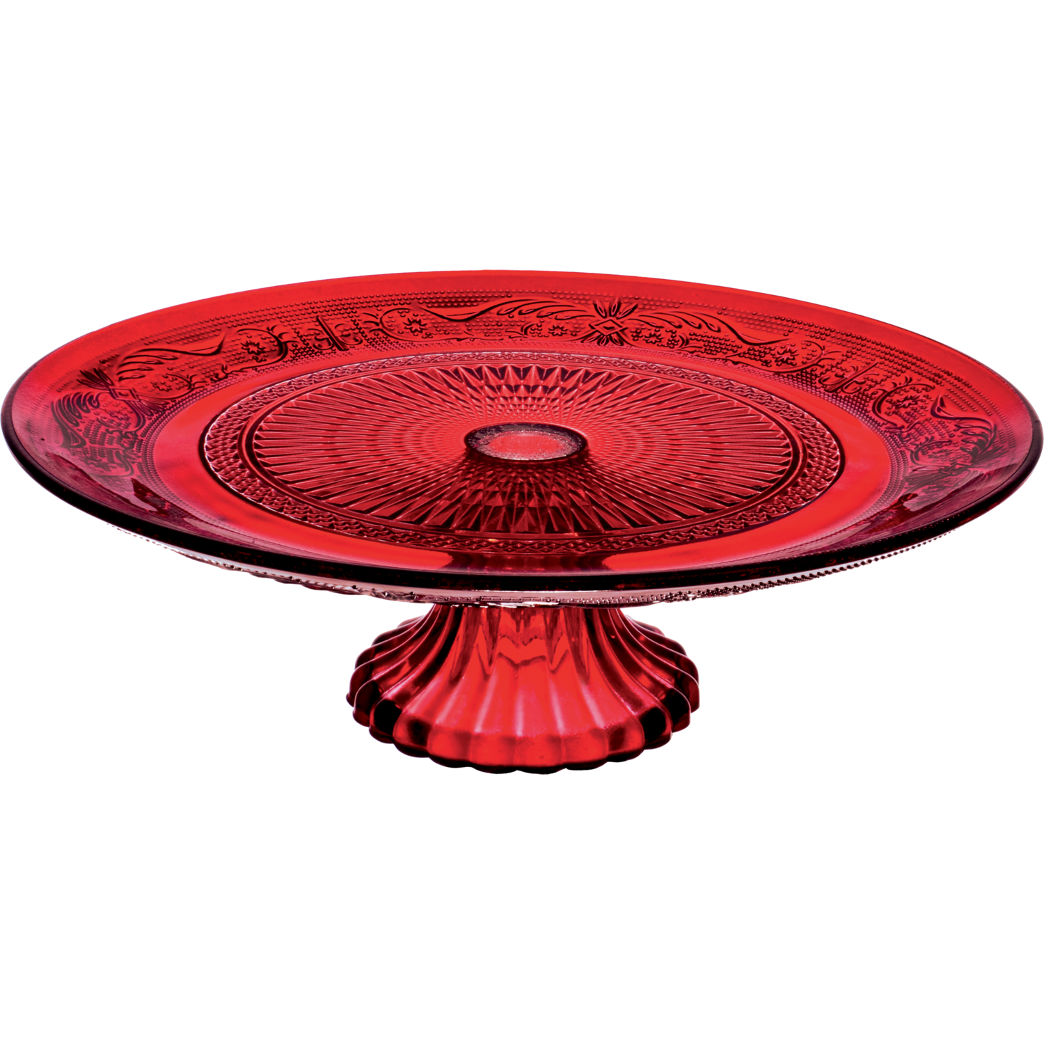 GUSTO CASA - Alzata a 1 piano in vetro rossa - diametro 29 cm