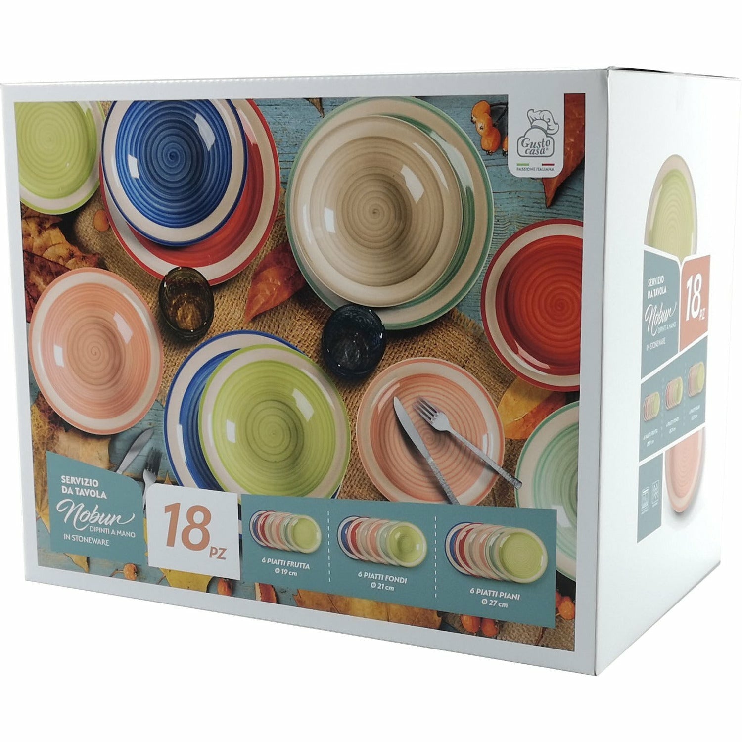 Set Jusalpha di 4 - Piatti da pranzo in porcellana Italia