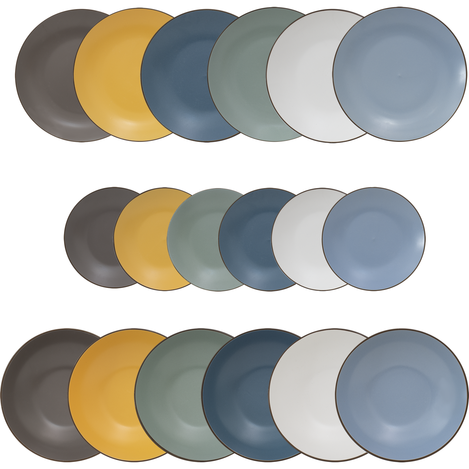 GUSTO CASA - Servizio di piatti Juanita multicolor in stoneware - 18 pezzi