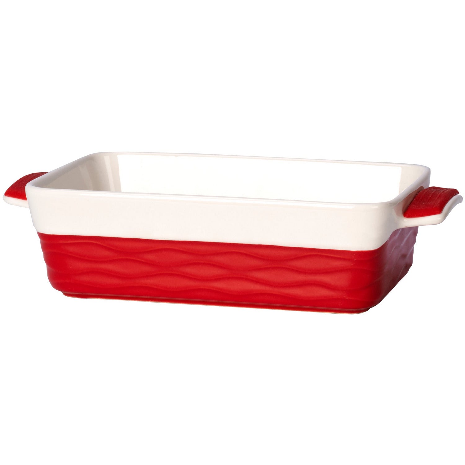 GUSTO CASA - Pirofila Rettangolare in Stoneware con Manici in Silicone - h6x19,5x13 cm